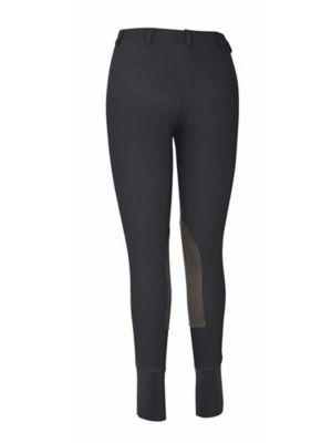 Image showing  Women's Ribbed Low-Rise Pull-On Knee-Patch Breeches