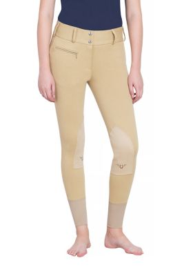 TuffRider Women's Cotton Low-Rise Wide Waistband Knee-Patch Breeches