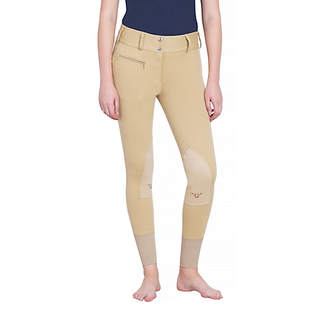 TuffRider Women's Cotton Low-Rise Wide Waistband Knee-Patch Breeches