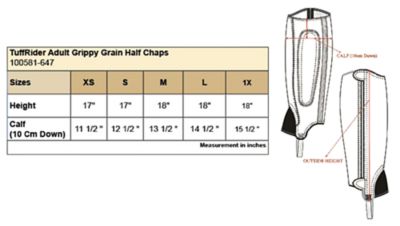 Image showing  Unisex Grippy Grain Leather Half Chaps