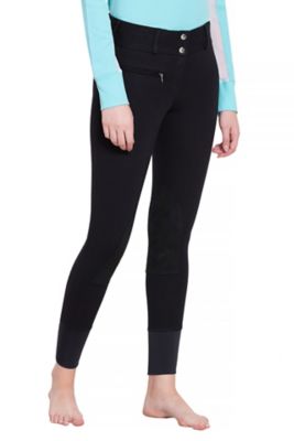 Image showing  Women's Ribbed Low-Rise Wide Waistband Knee-Patch Breeches
