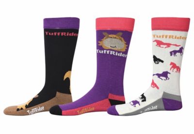 TuffRider Unisex Kids' Asher Boots Socks, 3-Pairs