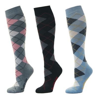 TuffRider Women's Bamboo Argyle Knee-High Socks, 3 Pair