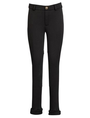 TuffRider Kids' Unicorn Unifleece Pull-On Stretch Fleece Knee-Patch Winter Jodhpurs