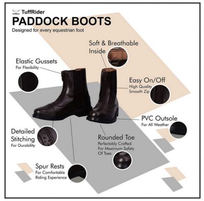 Image showing 1 th TuffRider Girls' Starter Front Zip Paddock Riding Boots