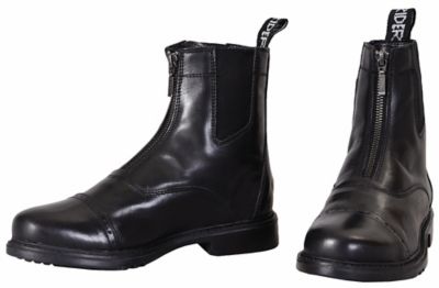 TuffRider Men's Baroque Front Zip Paddock Riding Boots with Metal Zipper
