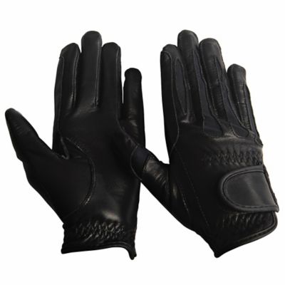 TuffRider Unisex Kids' Stretch Leather Riding Gloves