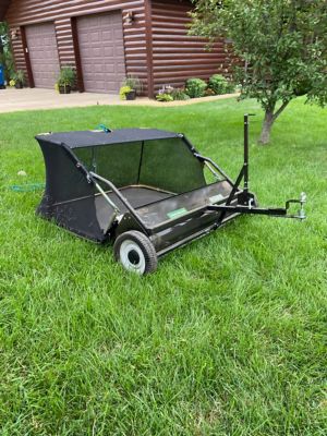 Image showing 7 th Yard Tuff Tow-Behind 38 in. 12.5 cu. ft. Quick-Assembly Lawn Sweeper