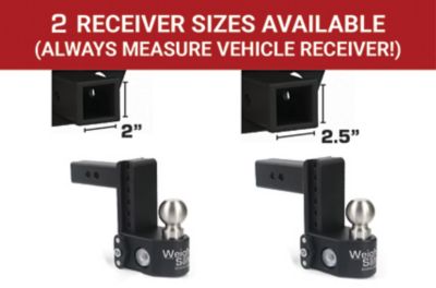 Image showing 5 th Weigh Safe Steel Adjustable Drop Hitch - 8 in. Drop & 2.5 in. Shank w/Hitch Pin Lock