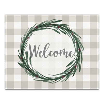 Designs Direct Welcome Plaid 8 In X 10 In Canvas Wall Art At Tractor Supply Co