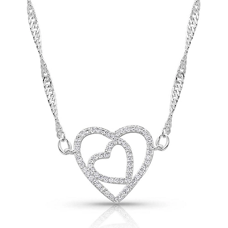 Montana Silversmiths Double Open Heart Split Necklace, NC4502