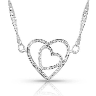 Image showing  Double Open Heart Split Necklace, NC4502