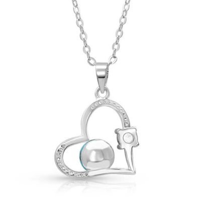 Image showing  Open Heart Turquoise Pearl Necklace, NC4501