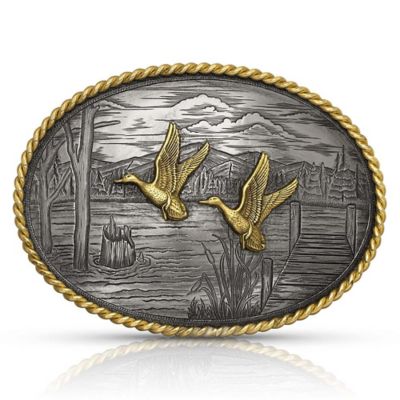 Montana Silversmiths On the Banks with Ducks Belt Buckle, G1259-629