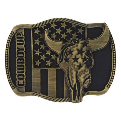 Montana Silversmiths Men's Cowboy Up Strength in Heritage Attitude Belt Buckle