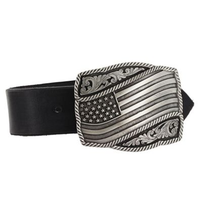 Image showing  Men's Classic Impressions Waving American Flag Attitude Belt Buckle