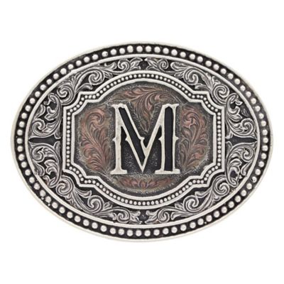 Montana Silversmiths Men's Initial M 2-Tone Cameo Attitude Belt Buckle