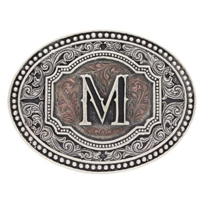 Montana Silversmiths Initial M 2-Tone Cameo Attitude Belt Buckle