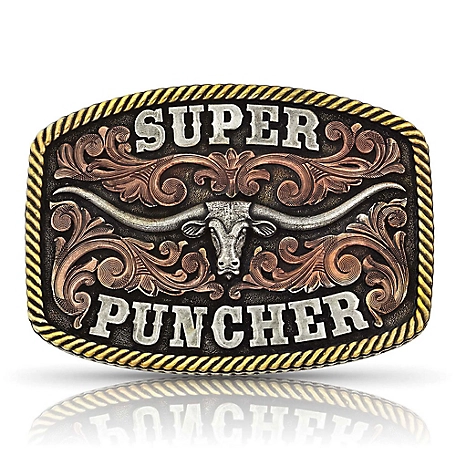 Montana Silversmiths Dale Brisby Super Puncher Longhorn Belt Buckle, A810DBT