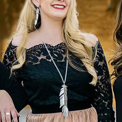 Image showing  Plume Feather Hook Earrings, Rose Gold