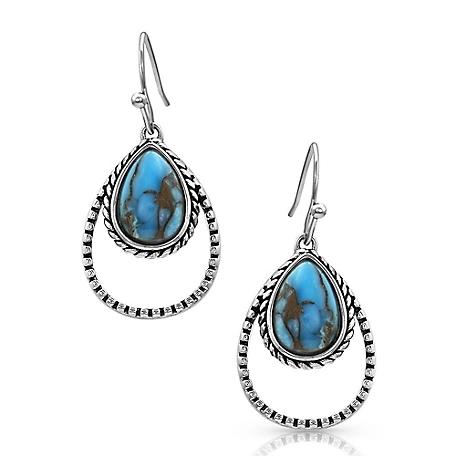 Montana Silversmiths Double Rope Earrings, Turquoise, ER4376TQ