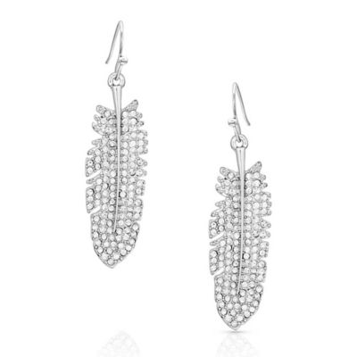 Montana Silversmiths Shimmering Feather Earrings, ER3374CZ