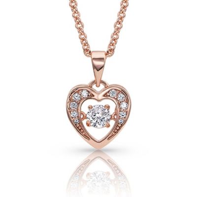 Montana Silversmiths Let's Dance a Little Dance Rose Gold Heart Necklace, NC3868RG