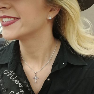 Image showing 2 th Montana Silversmiths Against the Light Cross Necklace, NC3978RG
