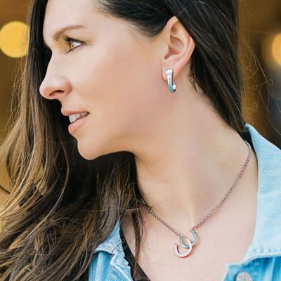 Image showing  River Lights Double Horseshoe Opal Necklace