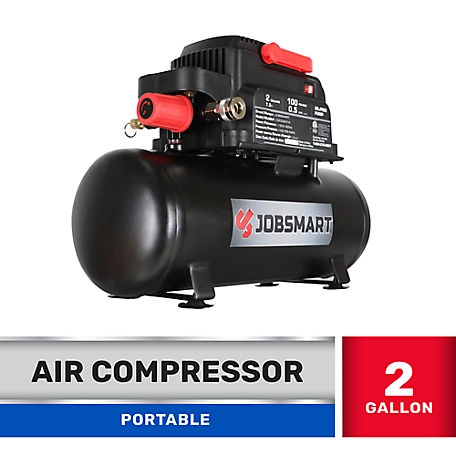 JobSmart 1/3 HP 2 gal. Single-Stage Portable Air Compressor with Accessories Set, 100 PSI