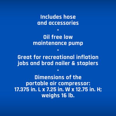 Image showing  1/3 HP 2 gal. Single-Stage Portable Air Compressor with Accessories Set, 100 PSI