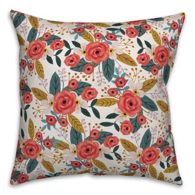 blush floral pillow