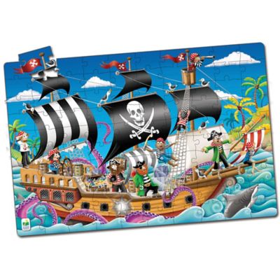 The Learning Journey Puzzle Doubles Glow-in-the-Dark Pirate Ship Puzzle