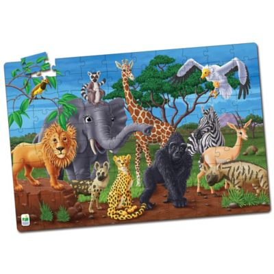 The Learning Journey Kids' Puzzle Doubles Glow-in-the-Dark Wildlife Puzzle