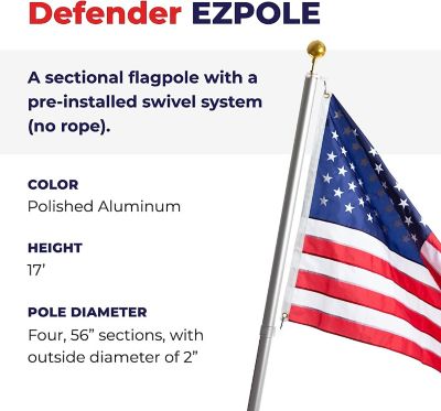 Image showing  17 ft. Swivel Sectional Flagpole Kit