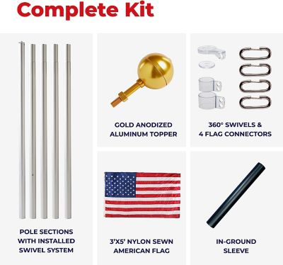 Image showing  21 ft. Swivel Sectional Flagpole Kit