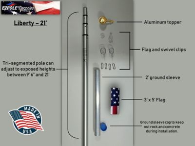 Image showing  21 ft. Telescopic Flagpole Kit