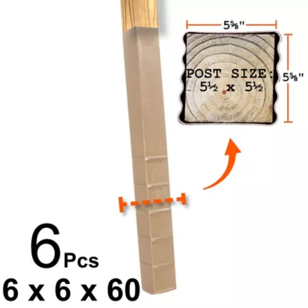 Post protector 6 in x 6 in x 60 in Soil Rot Protection Pack of 6 Fence Post Braces & Accessories