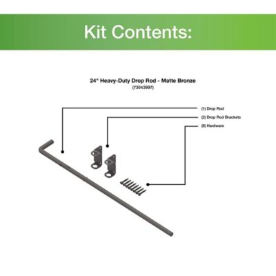 Image showing  24 in. Heavy-Duty Drop Rod, Matte Bronze