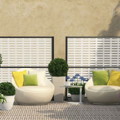 Image showing  3 ft. x 6 ft. Decorative Screen Panel, Boardwalk White