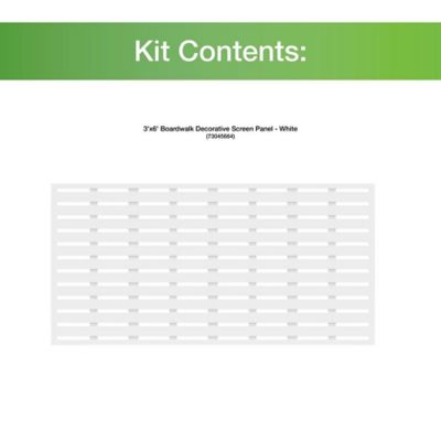 Image showing  3 ft. x 6 ft. Decorative Screen Panel, Boardwalk White