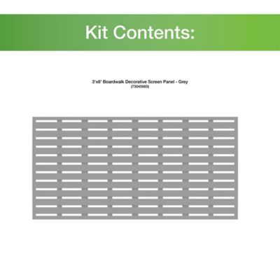 Image showing  3 ft. x 6 ft. Decorative Screen Panel, Boardwalk Grey