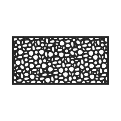 Barrette Outdoor Living 3 ft. x 6 ft. Decorative Screen Panel, River Rock Black