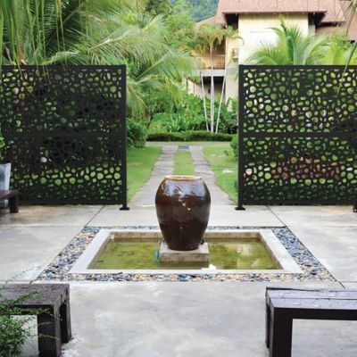 Image showing  3 ft. x 6 ft. Decorative Screen Panel, River Rock Black