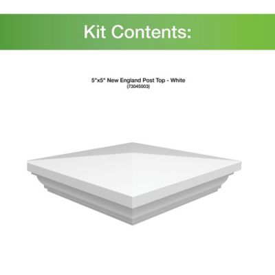 Image showing  5 in. x 5 in. New England Post Top, White