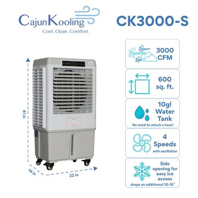 Image showing  110V Portable Evaporative Air Cooler/Swamp Cooler, 600 sq. ft., 4 Speeds