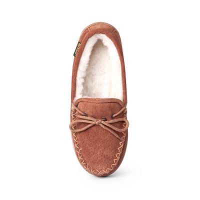 Image showing  Leather Moccasin Slippers, Chestnut