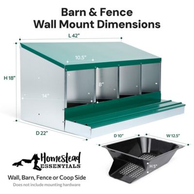 Image showing 6 th Homestead Essentials Metal Roll-Away 4-Compartment Chicken Nesting Box