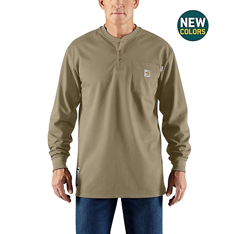 Carhartt Men\'s Long-Sleeve Supply Flame-Resistant Shirt at Cotton Tractor Henley Force