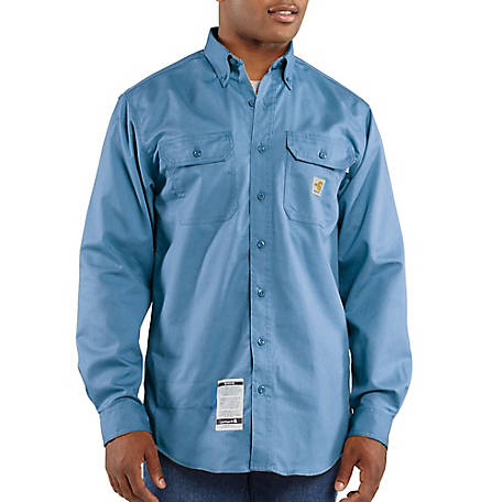 Khaki 5XL Carhartt Men's Flame-Resistant Work-DryLightweight Twill Shirt 